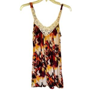 Rue 21 multi-coloured floral lace cami tunic top Size Medium